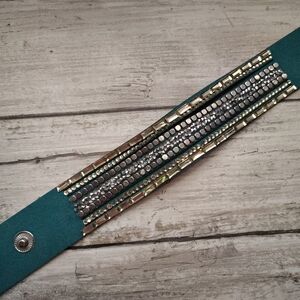Teal and Silver Studded Bracelet